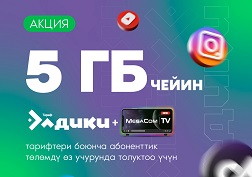 5 ГБ көлөмүндөгү «МегаБелек» төмөнкү тарифтерде жеткиликтүү